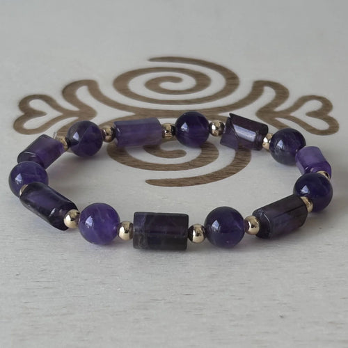 Bracelet Améthyste colonne 8 mm – Gemavie