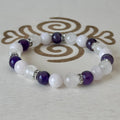 Bracelet Améthyste, Pierre de Lune et Cristal de Roche 8 mm – Gemavie